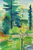 Helmuth Macke, Im Park Dillborn, 1920, Watercolour