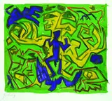 Ohne Titel by A. R. (d. i. Ralf Winkler) Penck, Drypoint, sold Mar 2005