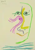 Pablo Picasso, Tête d'Homme, 1964, Lithograph in colours