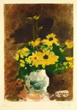 Georges Braque, Vase de fleurs jaunes, 1960, Etching in colours