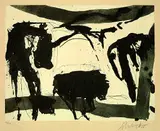Komposition 2/1989 by Emil Schumacher, 1989, Etching and aquatint, sold Mar 2005