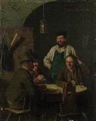 Peter Krämer II, Die Kartenspieler, Oil on panel