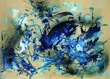 Fred Thieler, Komposition in Blau