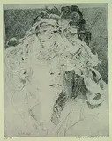 Horst Janssen, 4 Bll.: Selbstporträts, 1976, Drypoint