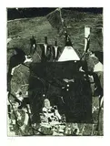 Horst Janssen, Billardspieler, 1967, Etching