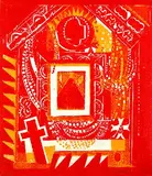 Die Wallfahrt nach Kevelaer by HAP Grieshaber, 1975, Woodcut in colours, sold Mar 2005
