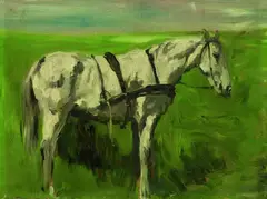 Schimmel by Thomas Herbst, Oil on cardboard, sold Mar 2005