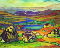 Alfred Helberger, Norwegische Landschaft, 1919, Oil on canvas