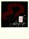Antoni Tàpies, Cinta roja, 1979, Etching in colours
