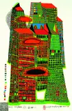 Good Morning City by Friedensreich Hundertwasser, Farbserigrafie und Metallprägedruck auf Fabriano (Trockenstempel), sold Mar 2005