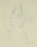 Bruno Goller, Sitzende, 1940, Pencil drawing