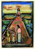 Georges Rouault, Rencontre, 1939, Etching and aquatint in colours