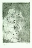 Horst Janssen, Selbst dramatisch, 1965, Etching