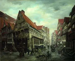 Adolphe Behrens, Dovenfleet, Hamburg, 1890, Oil on canvas