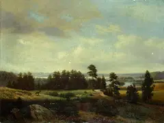 Julius Siemering, Landschaft des preußischen Gutes Ponarien, Oil on canvas