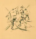 Josef Albers, Zwei Soldaten mit Marschgepäck (Rückenansicht)
