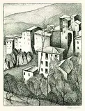 Alexander Kanoldt, Olevano IV, 1925, Lithograph