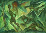 Curt Ehrhardt, Pursuit, 1920, Oil on cardboard