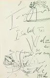 Salvador Dalí, Drawing dedicated to Isabel Welz