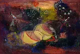 Ernst Geitlinger, Tanzende mit Tassen, 1946, Oil on fibreboard