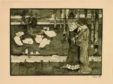 Froschkönig by Heinrich Vogeler, 1896, Etching, sold Mar 2005