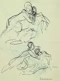 Max Liebermann, 3 Bll. Figurenskizzen