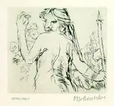 Oskar Kokoschka, Penthesilea, 1970, Drypoint