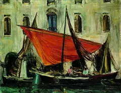 Anton Lamprecht, Das blaue Fenster, 1957, Oil on canvas