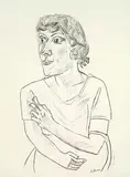 Max Beckmann, Sarika mit Zigarette, 1922, Lithograph