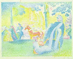 Henri-Edmond Cross, In den Champs-Elysées, 1898, Lithograph in colours
