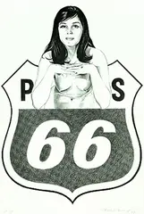 Route 66 by Mel Ramos, 1968, Offset lithograph, sold Mar 2005