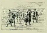 Max Liebermann, Promenade bei windigem Wetter, Lithografie auf Japan