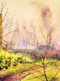 Ferdinand Barth, 8 Bll. Landschaften und Stadtansichten, Watercolour