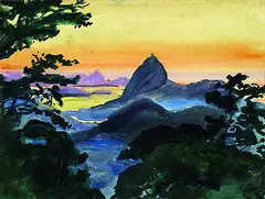 Paul Weiser, Sonnenuntergang in Rio de Janeiro, 1920, Watercolour