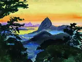 Paul Weiser, Sonnenuntergang in Rio de Janeiro, 1920, Watercolour