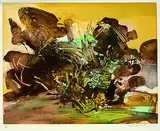 Sans Titre by Zao Wou-ki, 1974, Etching and aquatint in colours, sold Mar 2005