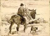 Otto Dill, Bauer mit Pferd, Brush and Indian ink