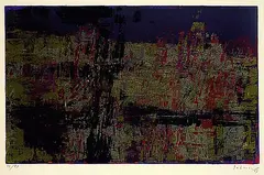 Karl Fred Dahmen, 3 Bll.: Dunkle Landschaft. Landschaft orange. Dämmerung, Silkscreen in colours