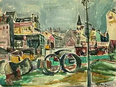 Tom Hops, Alter Fischmarkt, 1956, Watercolour
