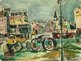 Tom Hops, Alter Fischmarkt, 1956, Watercolour