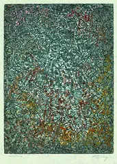 Mark Tobey, 2 sheets: Transformation. Sonata, 1974, Silkscreen in colours