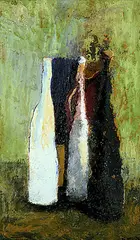 Benno Moll, Nature Morte (Flaschen), 1996, Acrylic