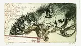 Horst Janssen, 3 Bll.: ...Und mein Stamm sind seine Afra. Lucy. Erst Blümchen - dann Callot, 1973, Etching