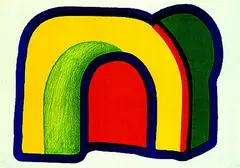 Composition with Red by Howard Hodgkin, 1971, Lithograph in colours, sold Mar 2005