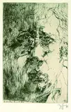 Horst Janssen, Selbstbildnis für Griffelkunst, 1971, Etching