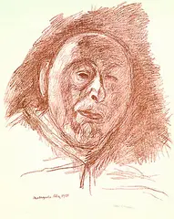 Selbstbildnis by Hans Purrmann, 1964, Lithograph, sold Mar 2005