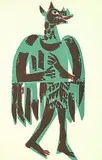 HAP Grieshaber, Die Höhen von Macchu Picchu, 1965, Woodcut in colours
