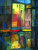 Otto Hofmann, 2 Gemälde: Trauriger Clown. Venedig, 1979, Oil on fibreboard