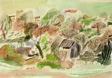 Jo von Kalckreuth, Parklandschaft, 1960, Watercolour