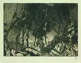 Horst Janssen, 3 Bll.: Heftige Landschaft. Gewitter zieht auf. Landschaft, 1983, Etching
